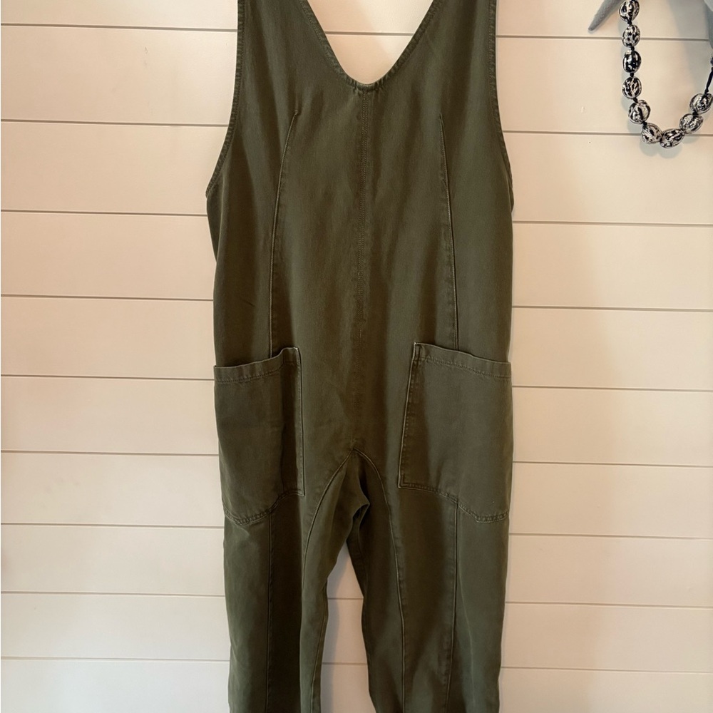 We The Free High Roller Jumpsuit- Olive Green